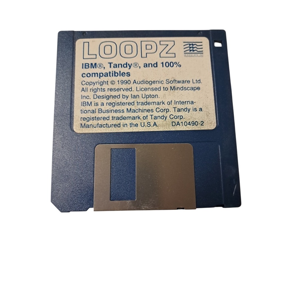 LOOPZ GAME PC MS-DOS COMPUTER 3.5"‎ INCH FLOPPY DISK 1990 DA10490-2